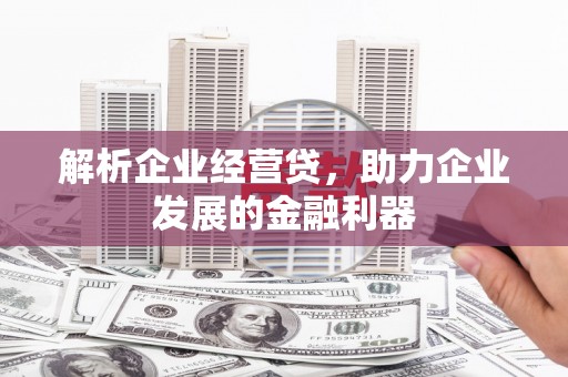 石排解析企业经营贷，助力企业发展的金融利器