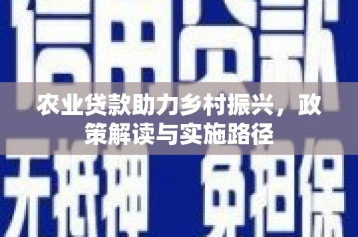 涧西农业贷款助力乡村振兴，政策解读与实施路径