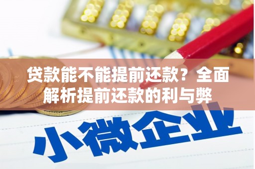 浦东贷款能不能提前还款？全面解析提前还款的利与弊