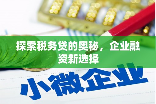 大祥探索税务贷的奥秘，企业融资新选择