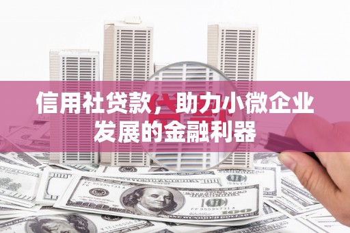 克什克腾旗信用社贷款，助力小微企业发展的金融利器