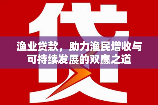 河口渔业贷款，助力渔民增收与可持续发展的双赢之道