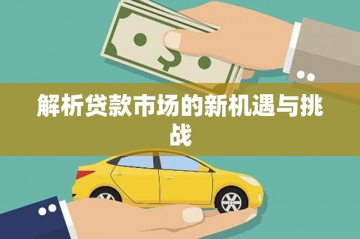 那玛夏解析贷款市场的新机遇与挑战