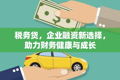 大名税务贷，企业融资新选择，助力财务健康与成长